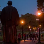 Ohio State Oval with Oxley Statue